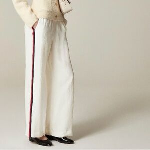 NWT J.Crew Stratus Side-stripe Pant in Textured Satin – Size 6